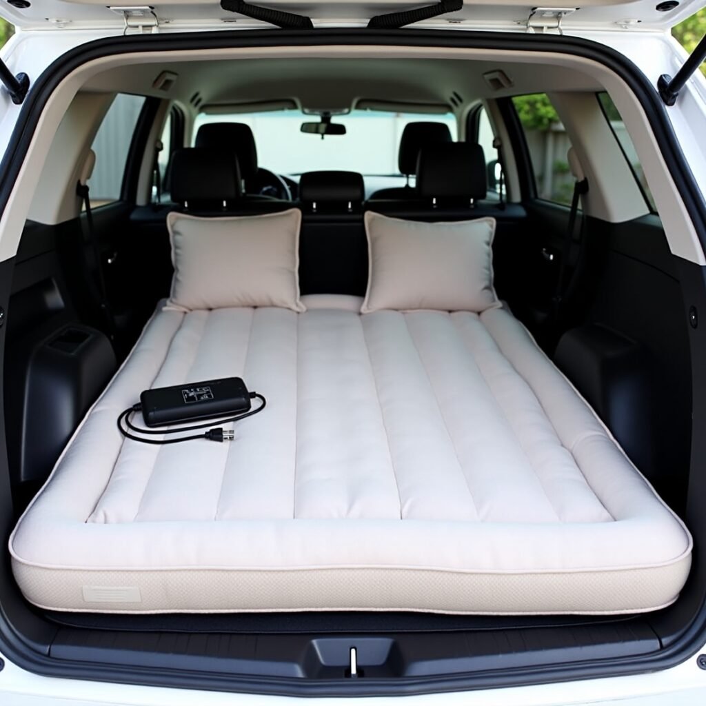 Car air mattress designed for SUV backseat comfort

