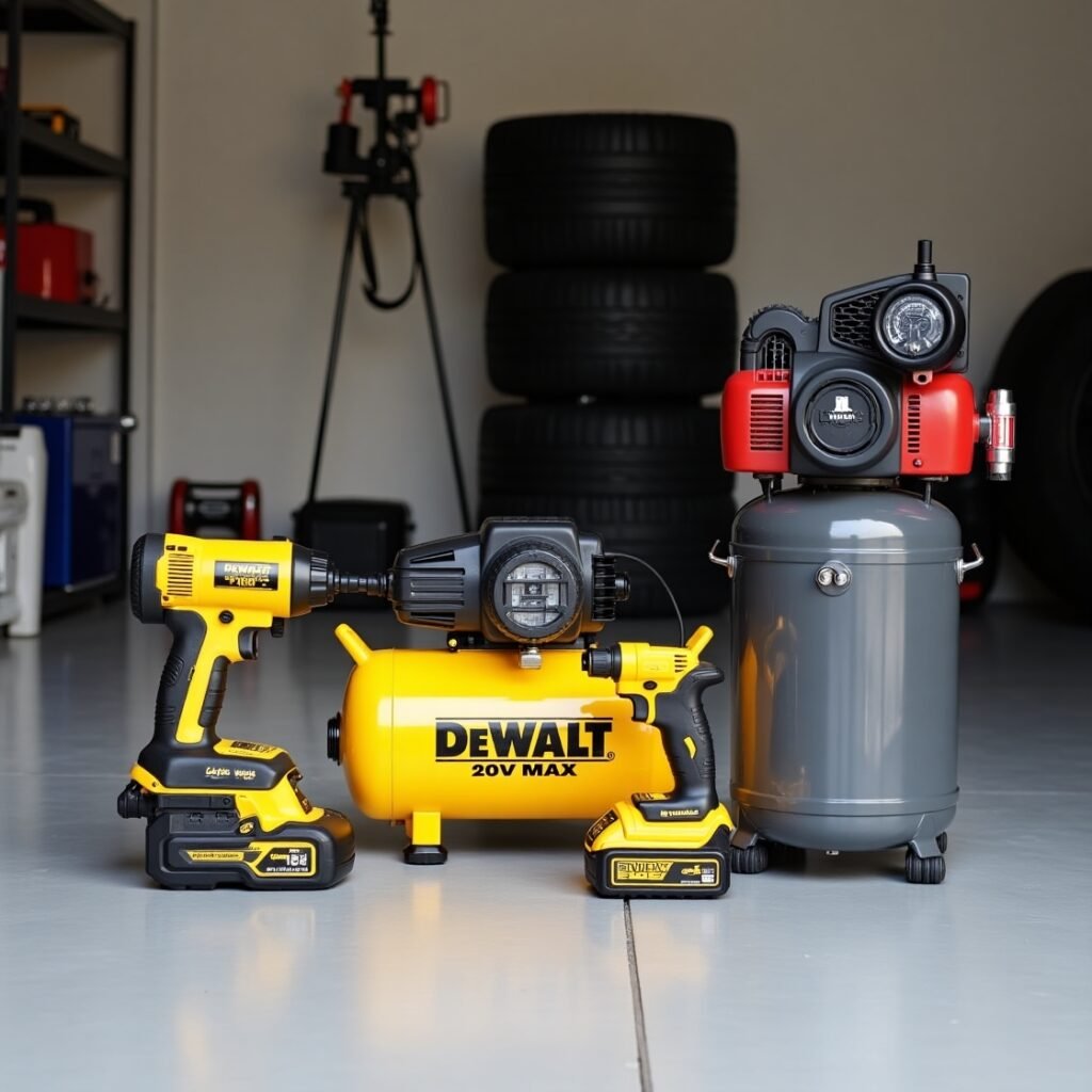 AstroAI digital tire inflator with LED light and pressure gauge
