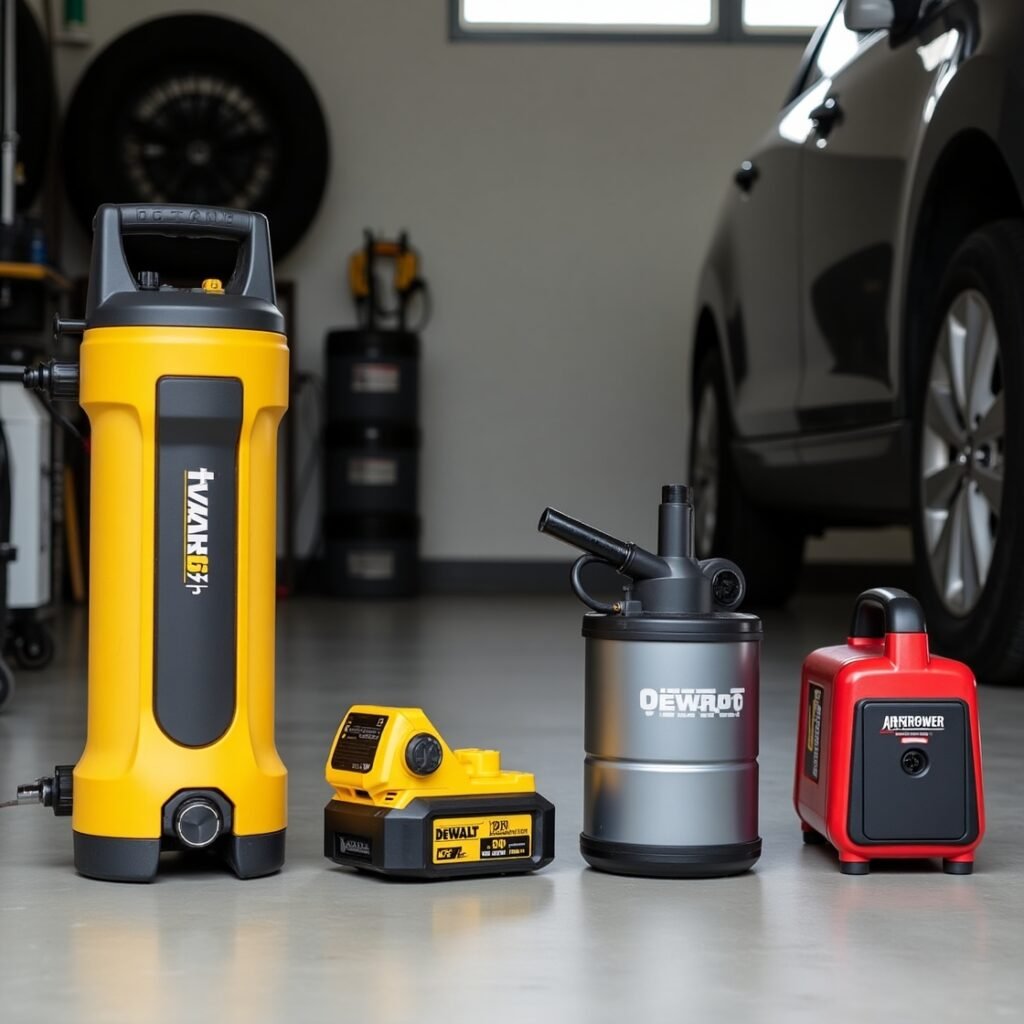 Buy compact and cordless air Airmoto smart air pump for cars, bikes, and sports equipment