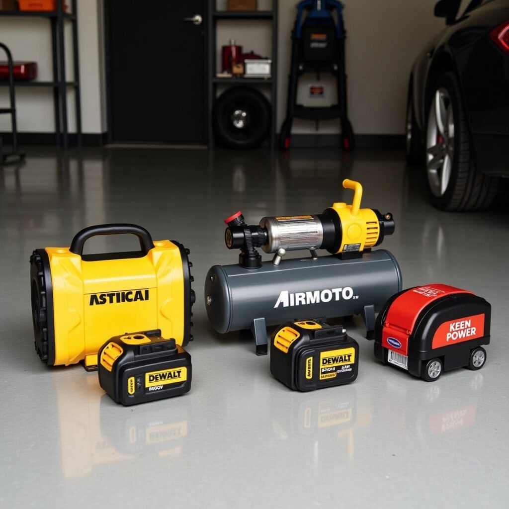 AstroAI digital tire inflator with LED light and pressure gauge


