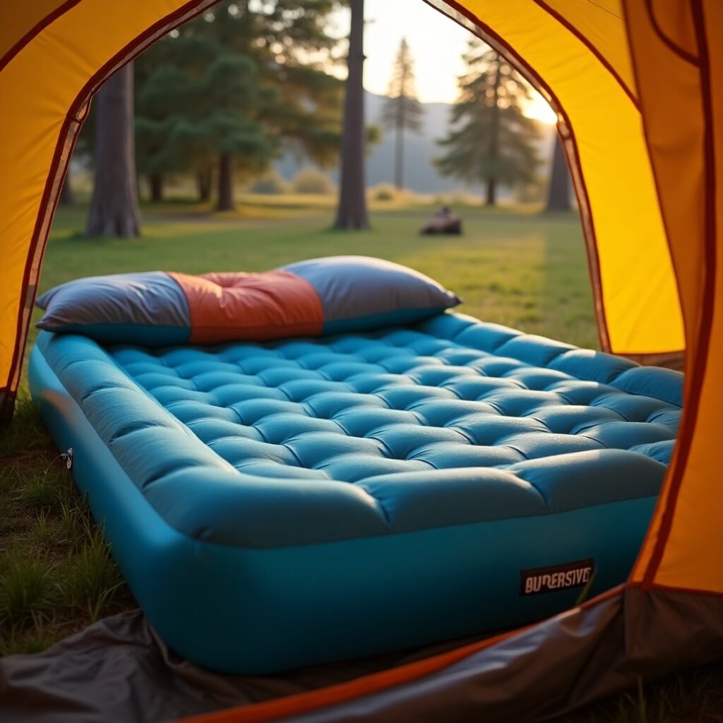 Durable air bed mattress suitable for camping trips