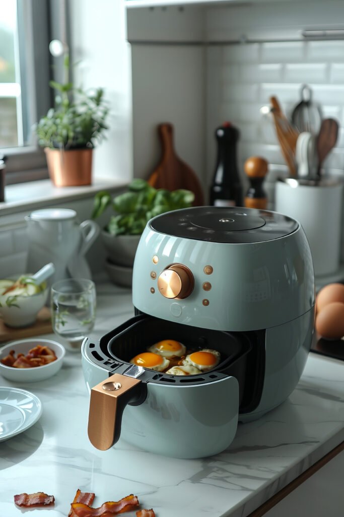 Modern air fryer in kitchen