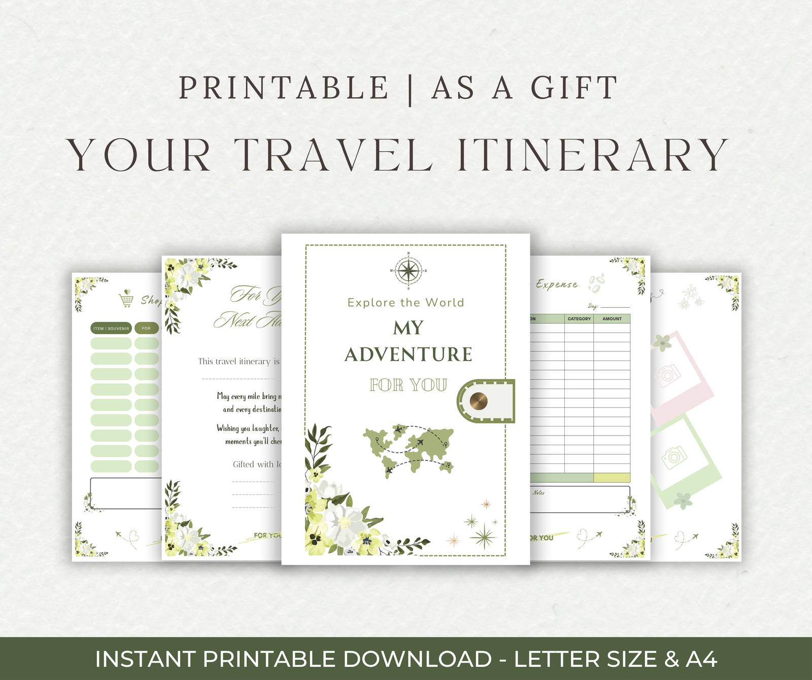 Printable Adventure Itinerary Gift